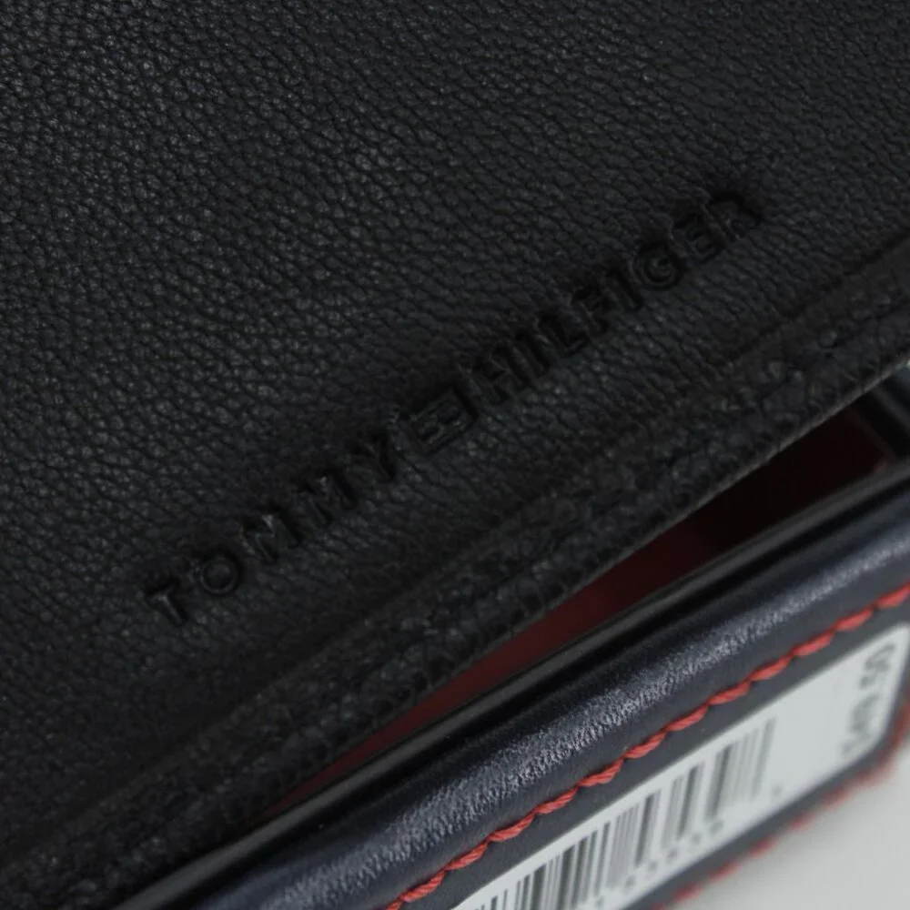 Tommy‎ Hilfiger Wallet Set + Valet Tray - Black Leather - New in Box (RFID)